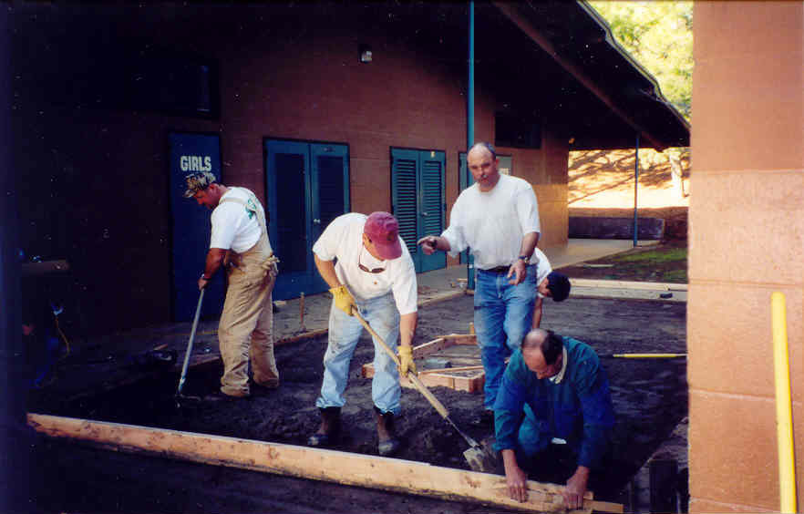 Here, our Scoutmaster staff assist with making the space level